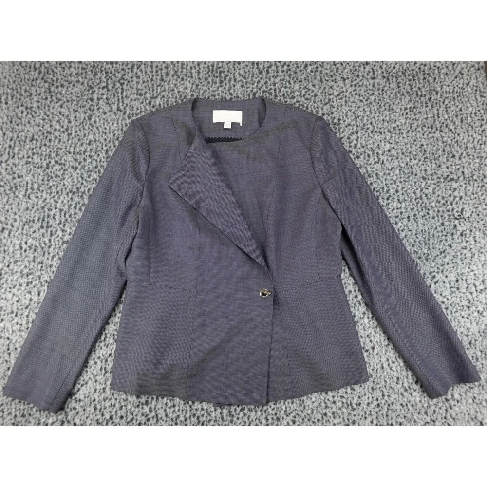 HUGO BOSS Blazer Womens 10 Purple Asymmetrical Single Button Career Blazer‎